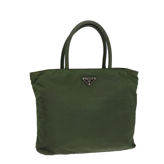 Luxury Prada Tote Bag Nylon Khaki Silver  ep5279