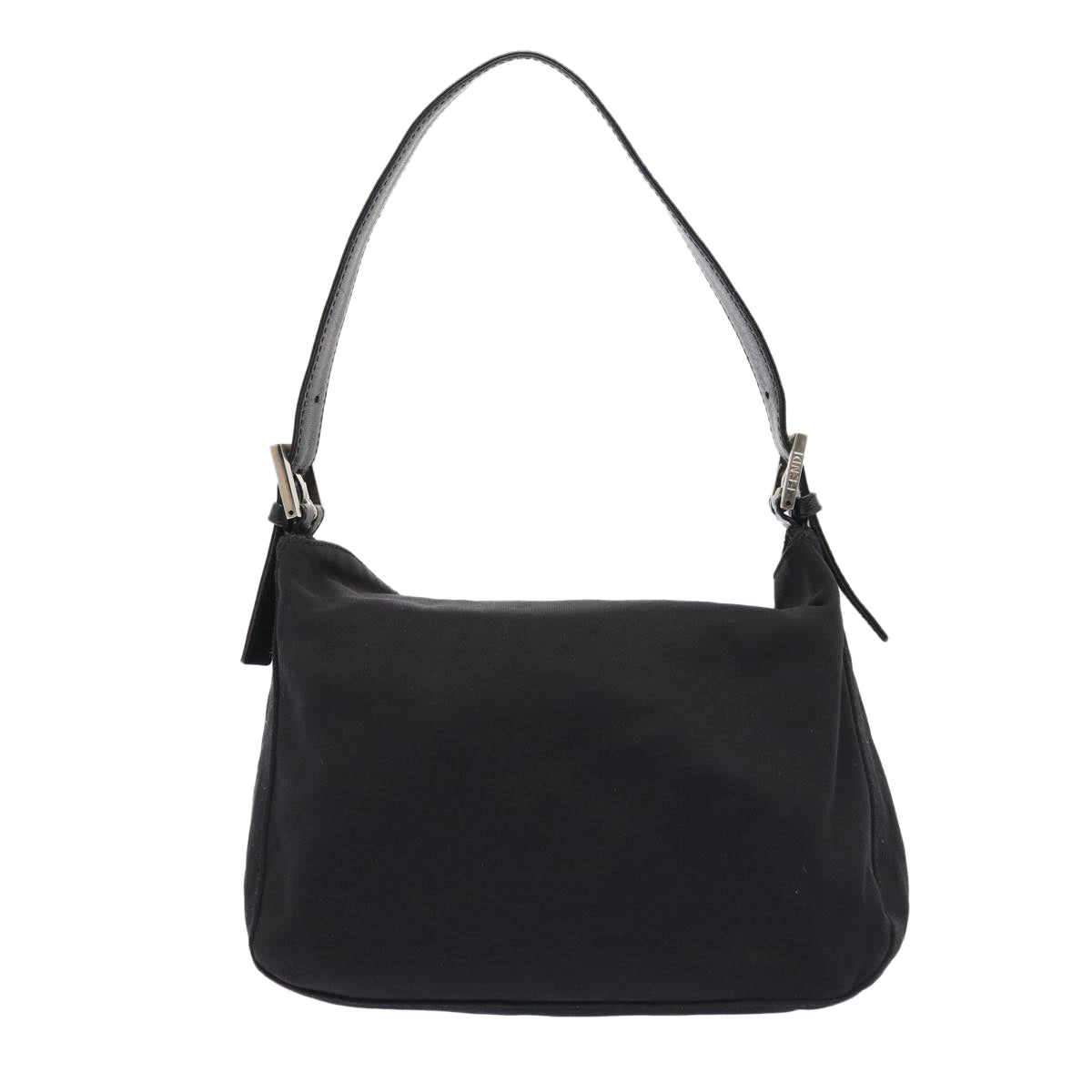 Luxury Fendi Mamma Baguette Hand Bag Nylon Black Silverep5313