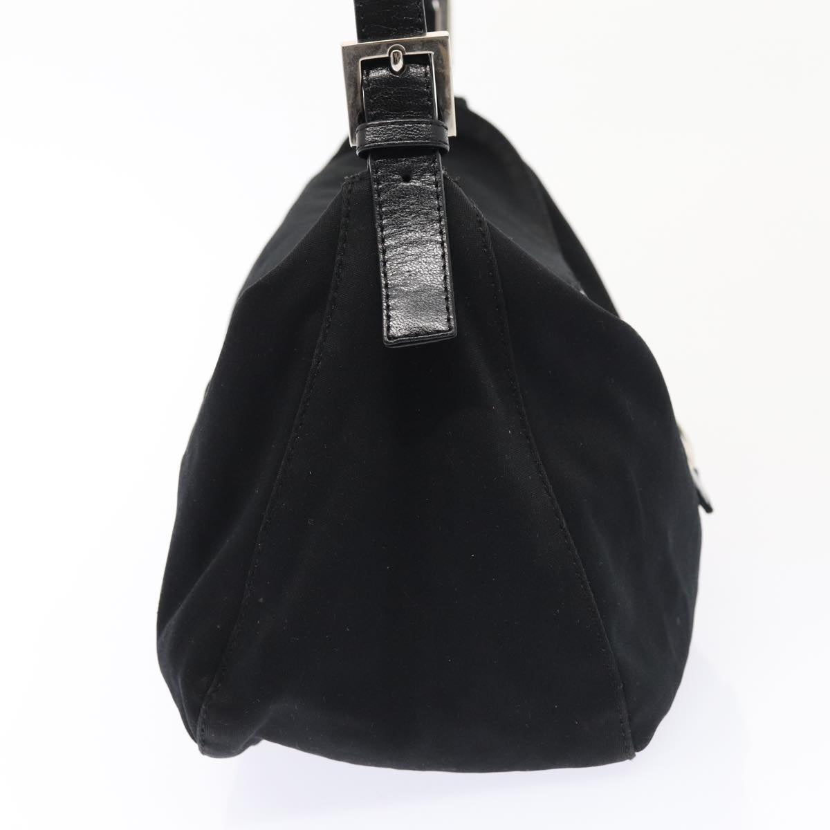 Luxury Fendi Mamma Baguette Hand Bag Nylon Black Silverep5313