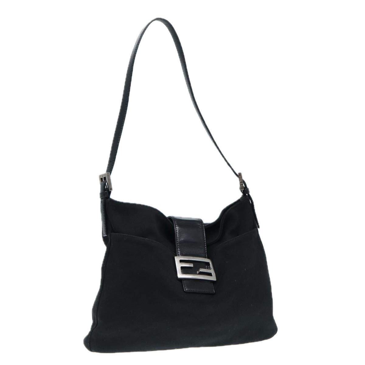 Luxury Fendi Shoulder Bag Nylon Black Silverep5315