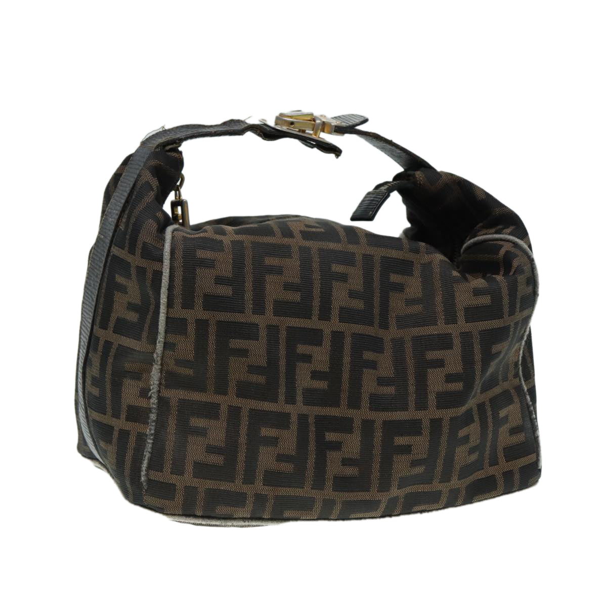 Luxury Fendi Zucca Canvas Vanity Bag Brown Black goldep5316