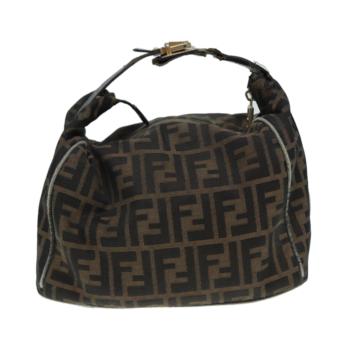 Luxury Fendi Zucca Canvas Vanity Bag Brown Black goldep5316