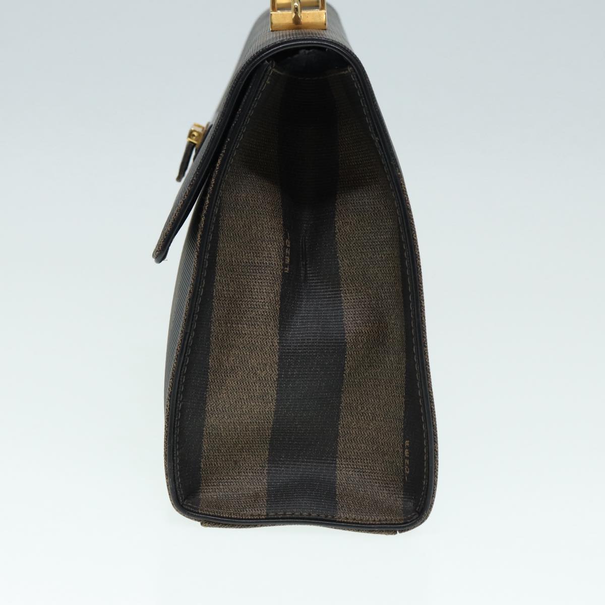 Luxury Fendi Pecan Canvas Hand Bag Brown Black goldep5335