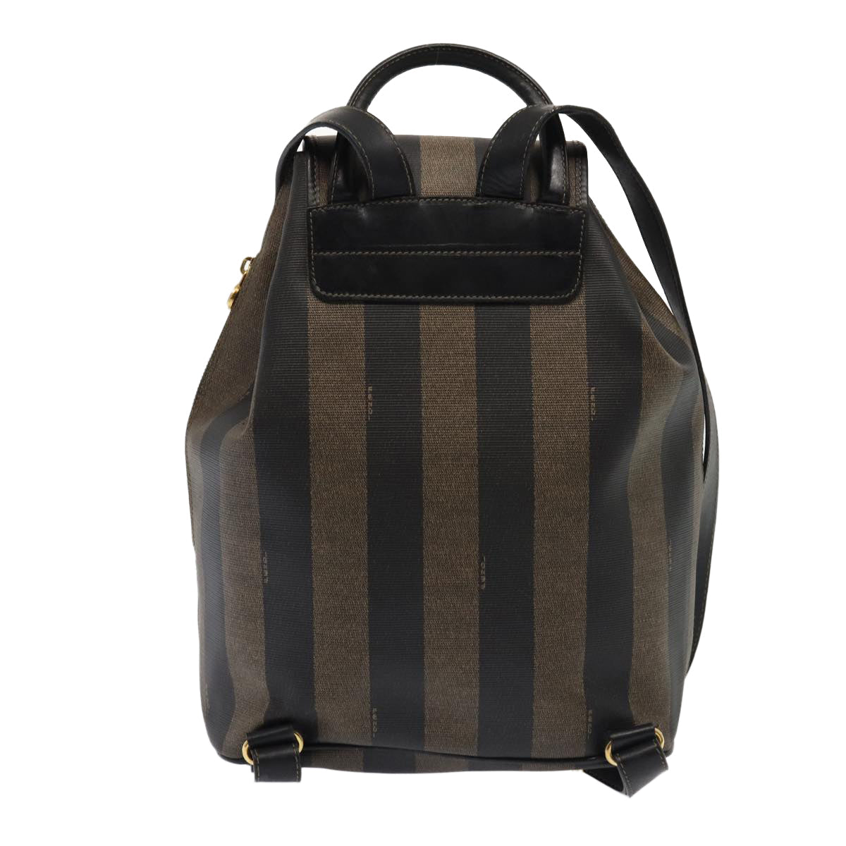 Luxury Fendi Pecan Canvas Backpack Brown Black goldep5348