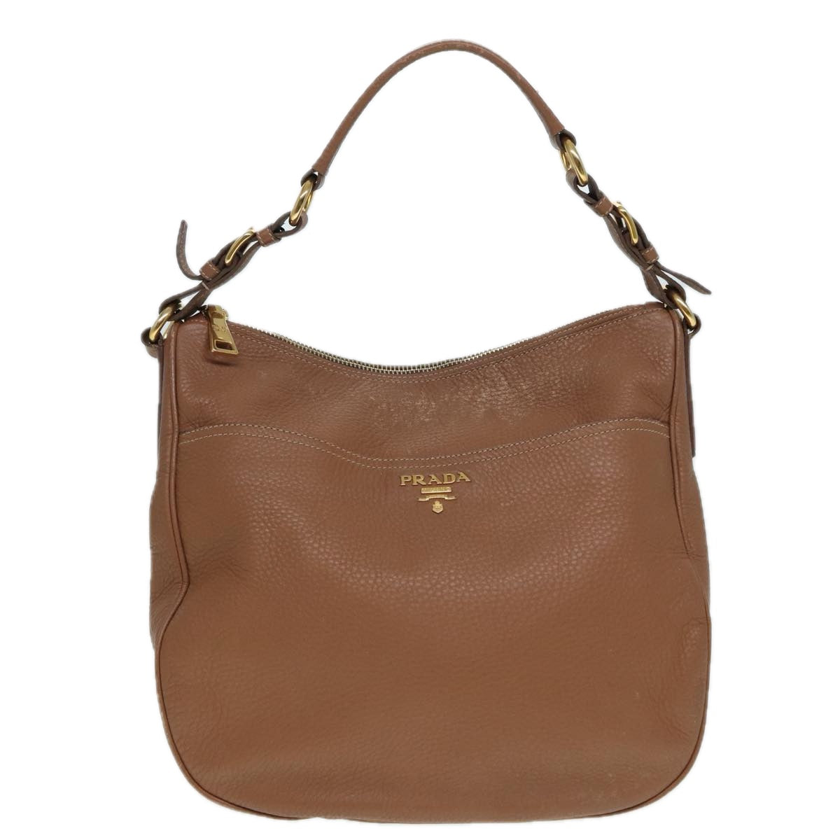 Luxury Prada Shoulder Bag Leather Gold Brown  ep5379