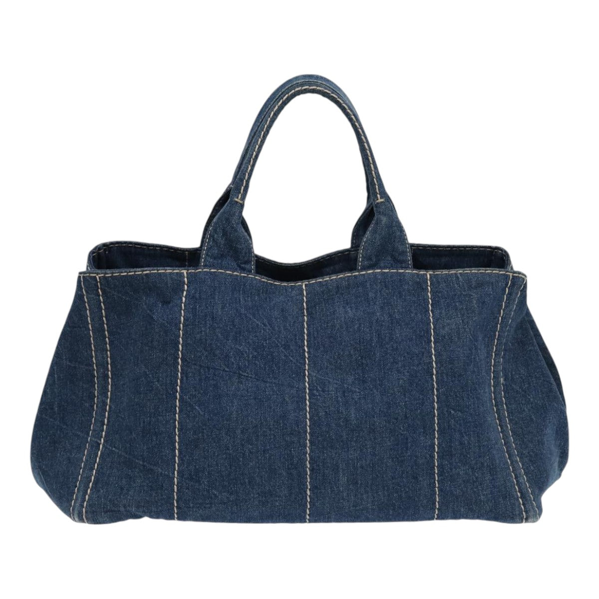 Luxury Prada Canapa GM Hand Bag Denim Blue Gold  ep5385