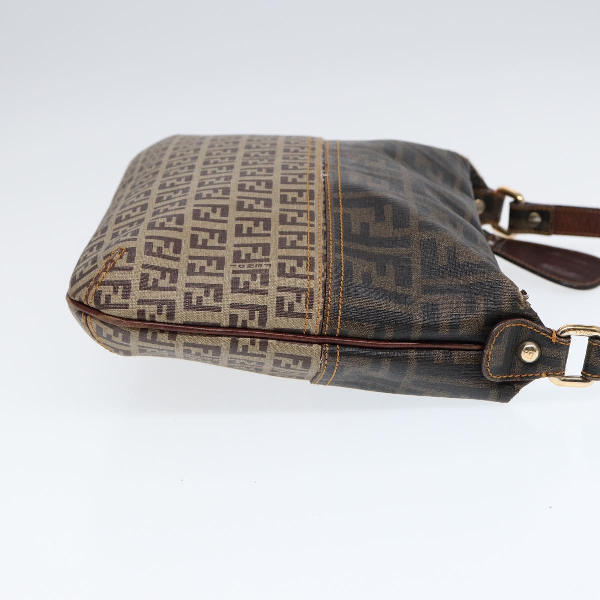 Luxury Fendi Zucca Canvas Shoulder Bag Brown Black goldep5455