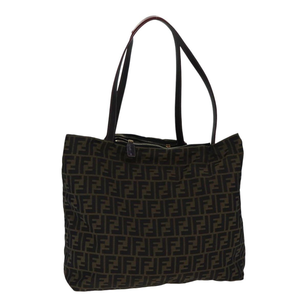 Luxury Fendi Zucca Canvas Tote Bag Brown Black goldep5516