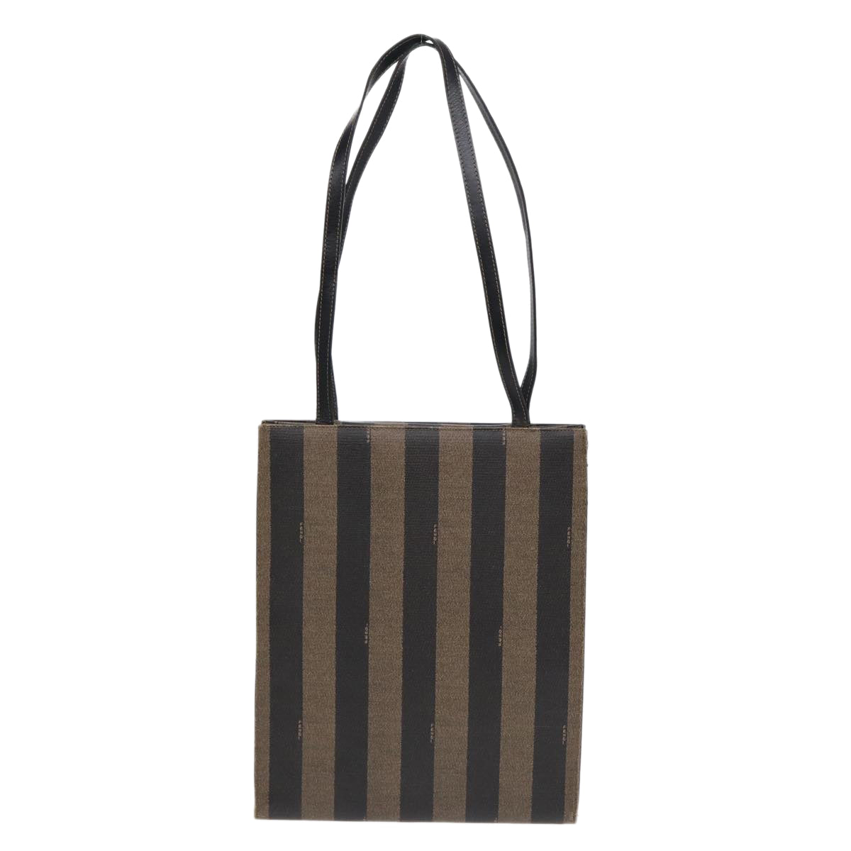 Luxury Fendi Pecan Canvas Tote Bag Brown Black goldep5527
