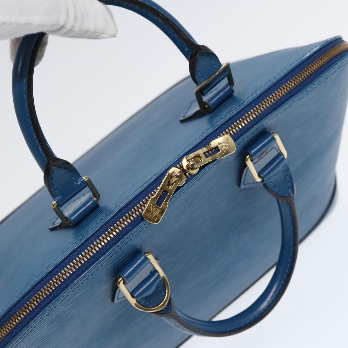 LOUIS VUITTON Epi Alma Hand Bag Toledo Blue M52145 LV ep5536