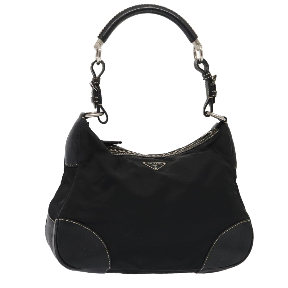 Luxury Prada Shoulder Bag Nylon Black Silver  ep5537