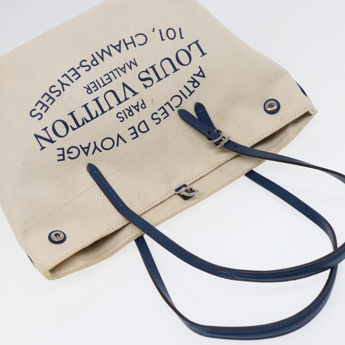 LOUIS VUITTON Cabas PM Tote Bag Canvas White Blue M94504 LV ep5538