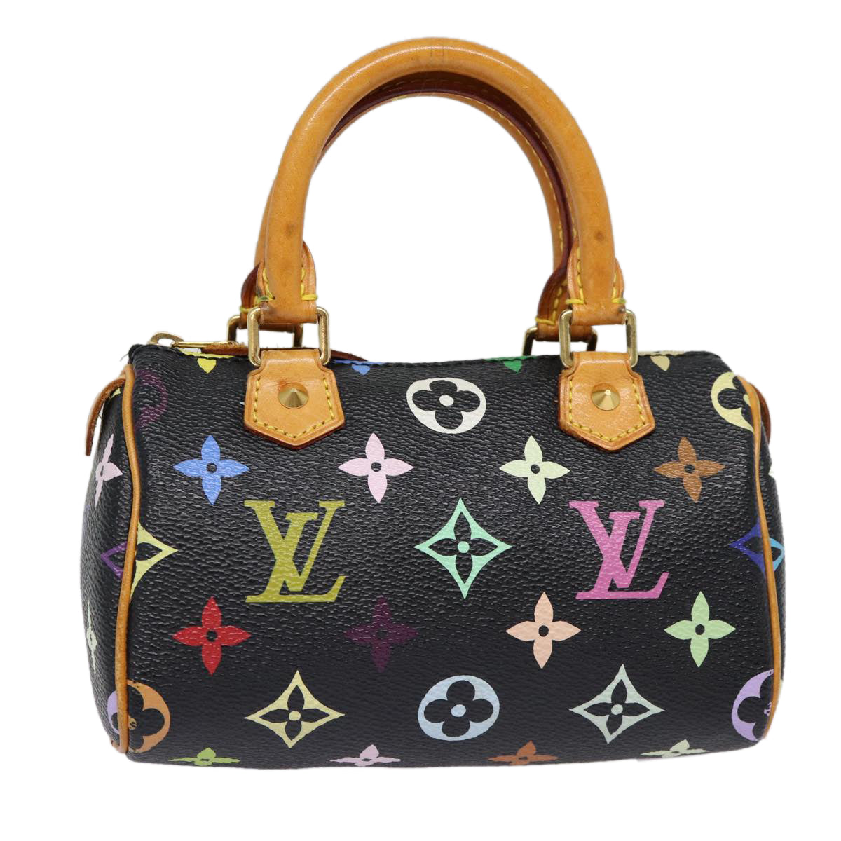 LOUIS VUITTON Monogram Multicolor Mini Speedy Hand Bag Black M92644 ep5552