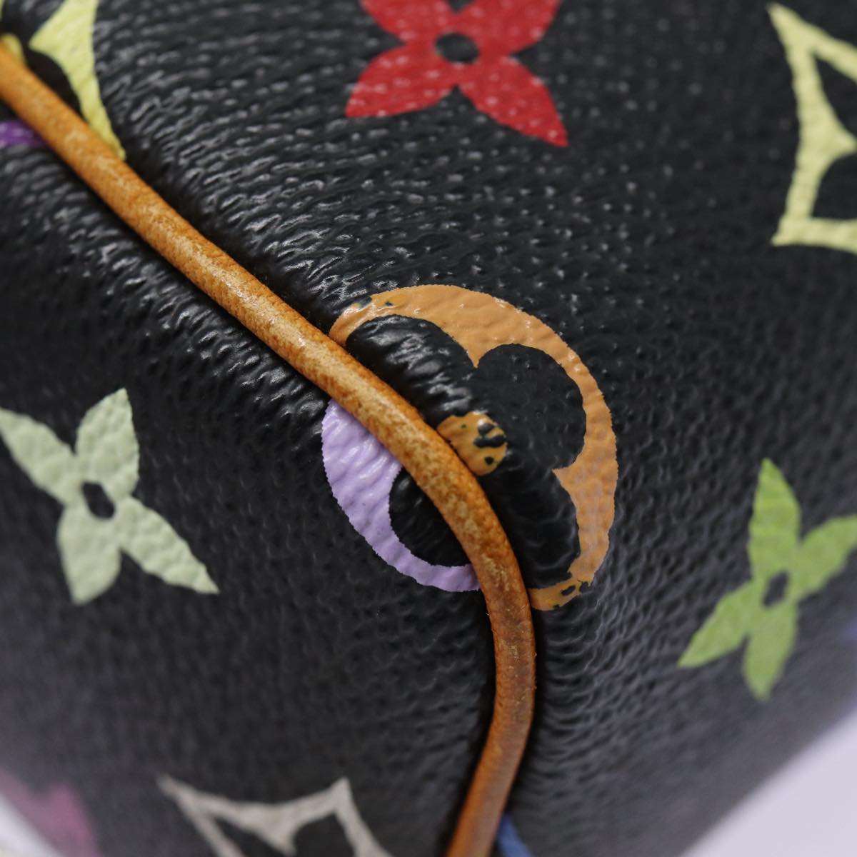 LOUIS VUITTON Monogram Multicolor Mini Speedy Hand Bag Black M92644 ep5552
