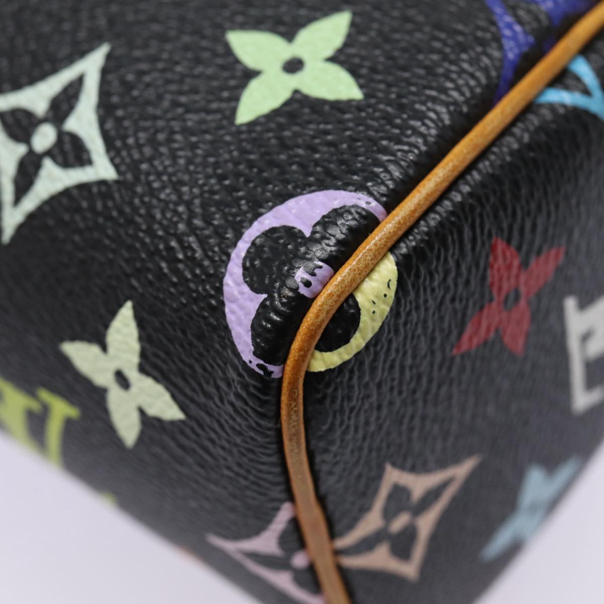 LOUIS VUITTON Monogram Multicolor Mini Speedy Hand Bag Black M92644 ep5552
