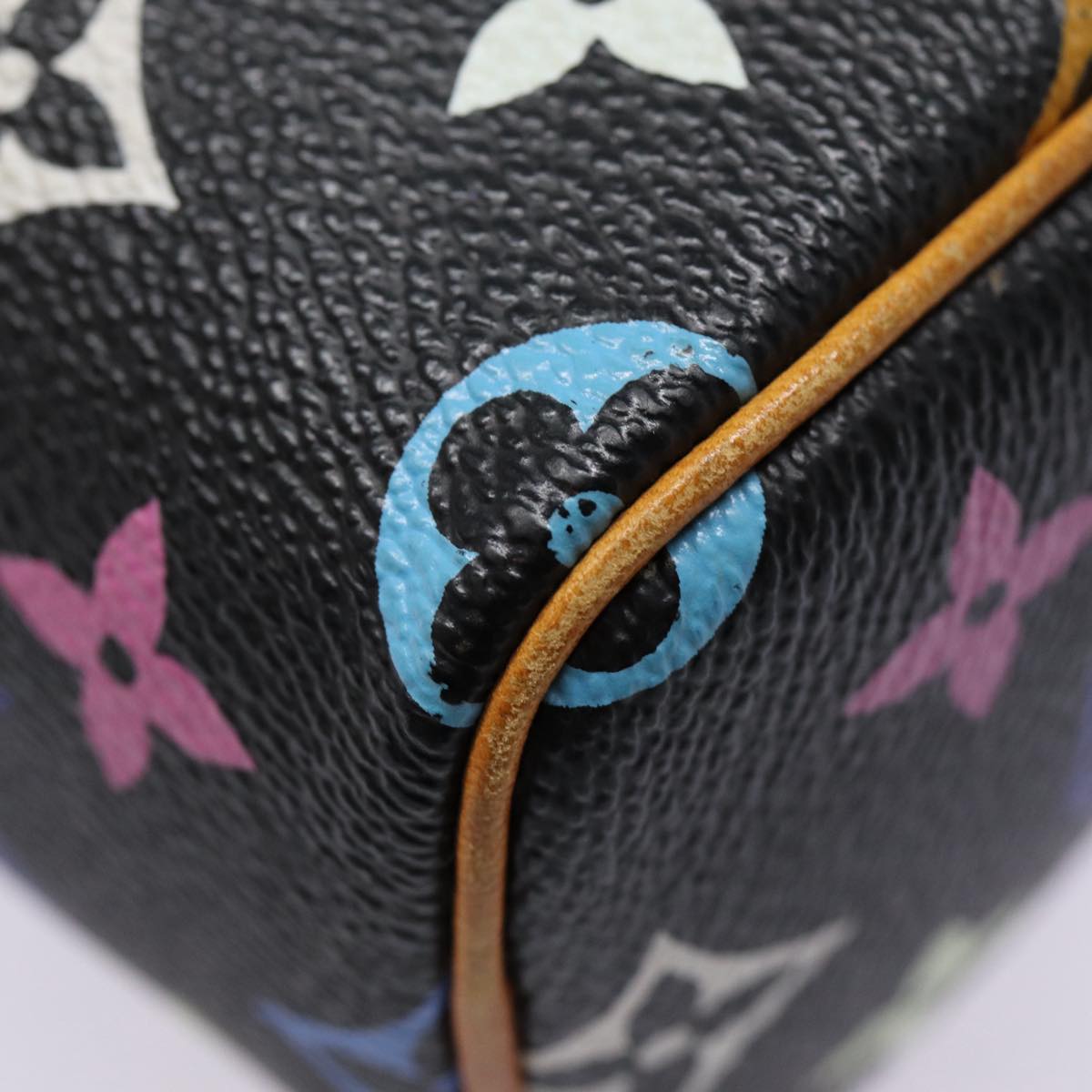 LOUIS VUITTON Monogram Multicolor Mini Speedy Hand Bag Black M92644 ep5552