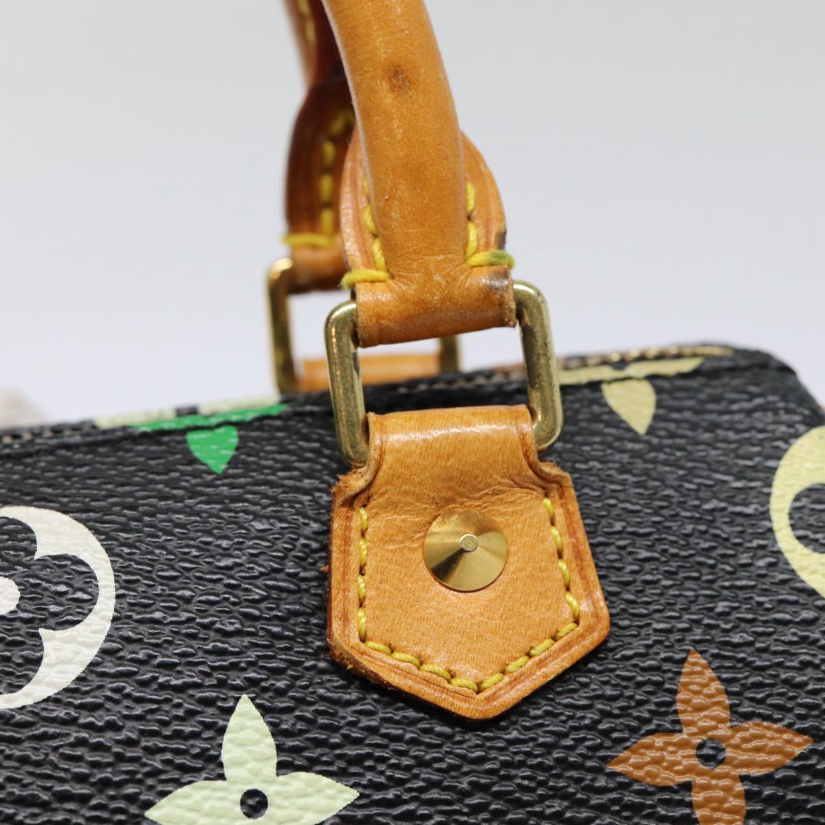 LOUIS VUITTON Monogram Multicolor Mini Speedy Hand Bag Black M92644 ep5552