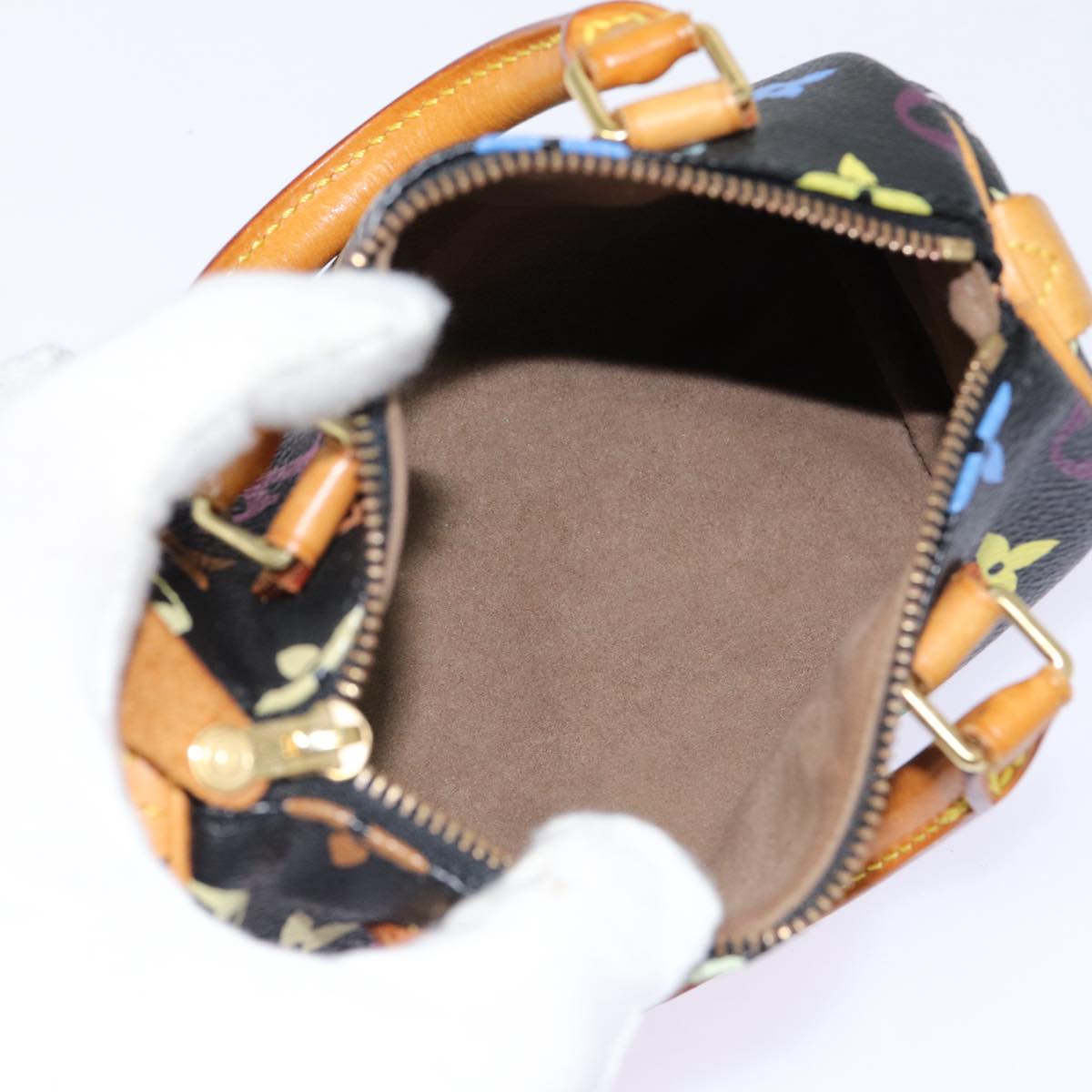 LOUIS VUITTON Monogram Multicolor Mini Speedy Hand Bag Black M92644 ep5552
