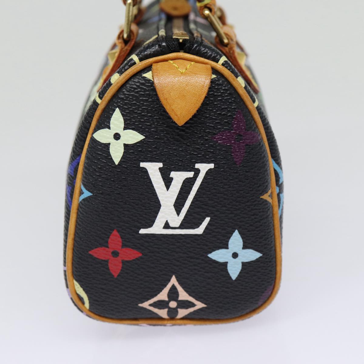 LOUIS VUITTON Monogram Multicolor Mini Speedy Hand Bag Black M92644 ep5552