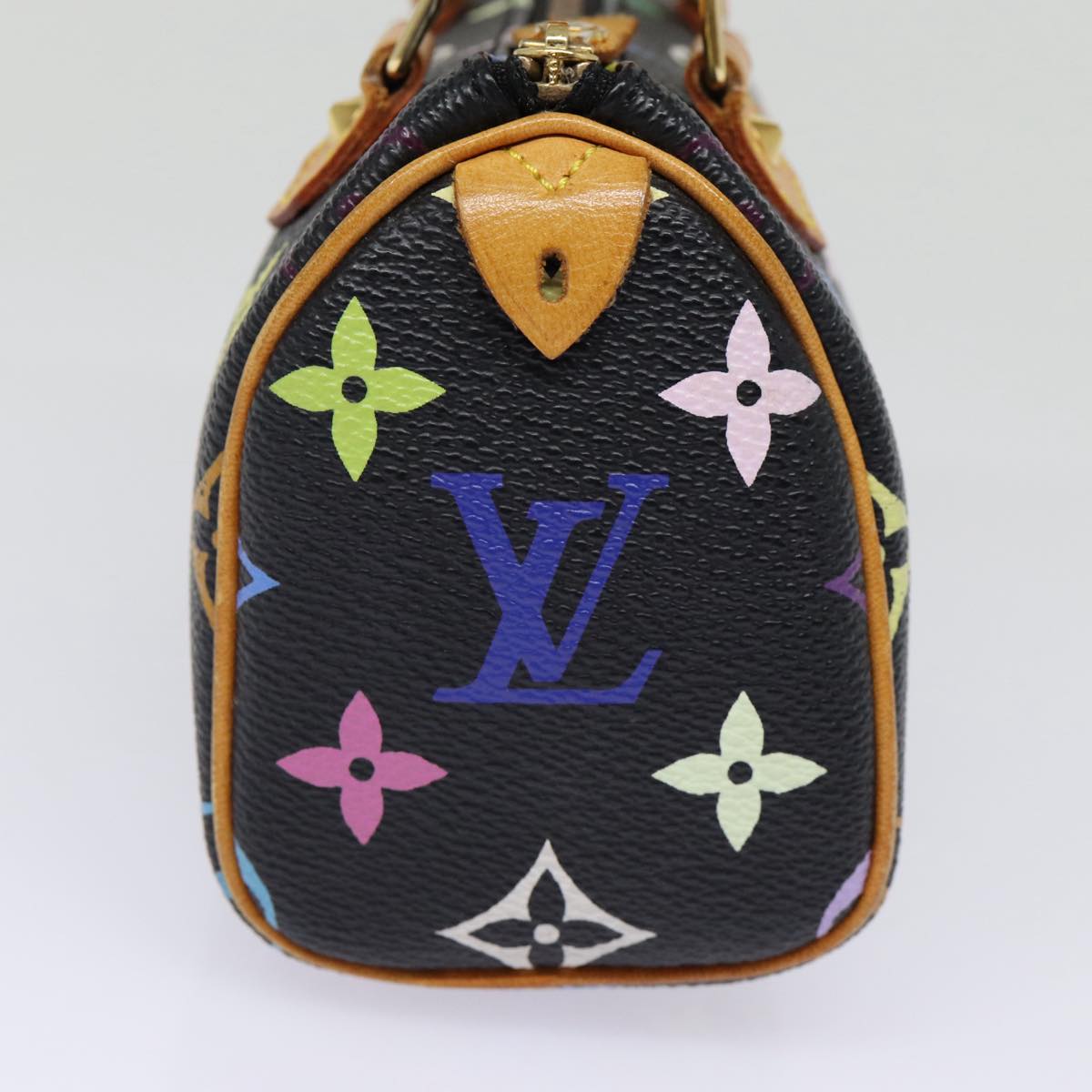 LOUIS VUITTON Monogram Multicolor Mini Speedy Hand Bag Black M92644 ep5552