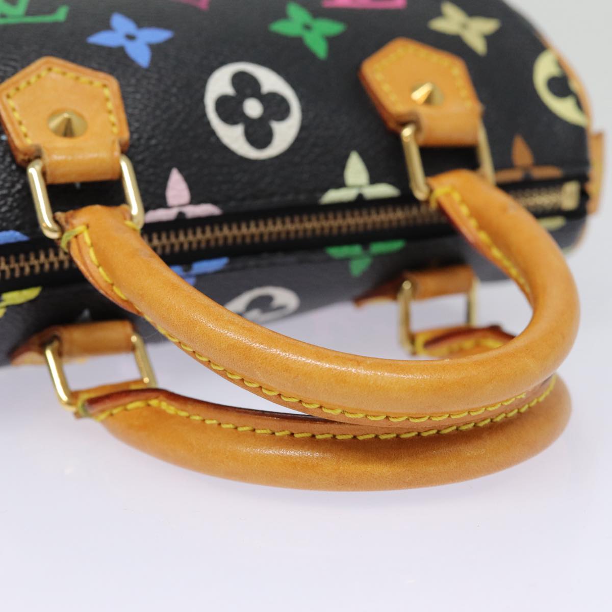 LOUIS VUITTON Monogram Multicolor Mini Speedy Hand Bag Black M92644 ep5552