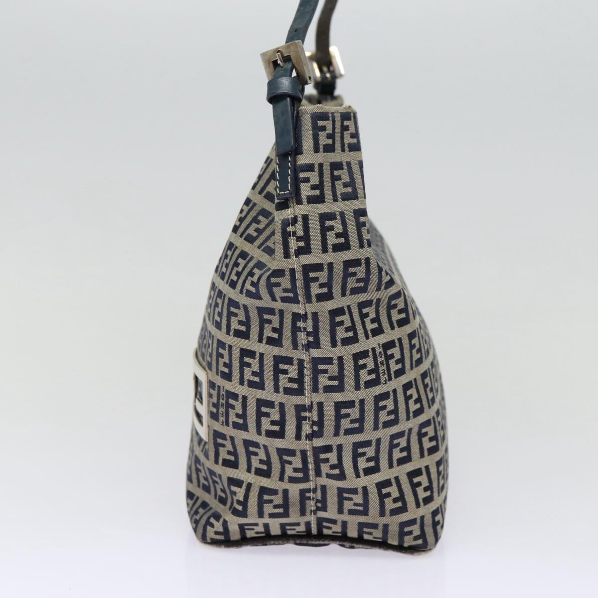 Luxury Fendi Zucchino Canvas Hand Bag Navy Silverep5563