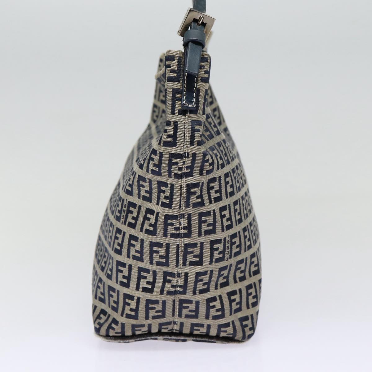 Luxury Fendi Zucchino Canvas Hand Bag Navy Silverep5563