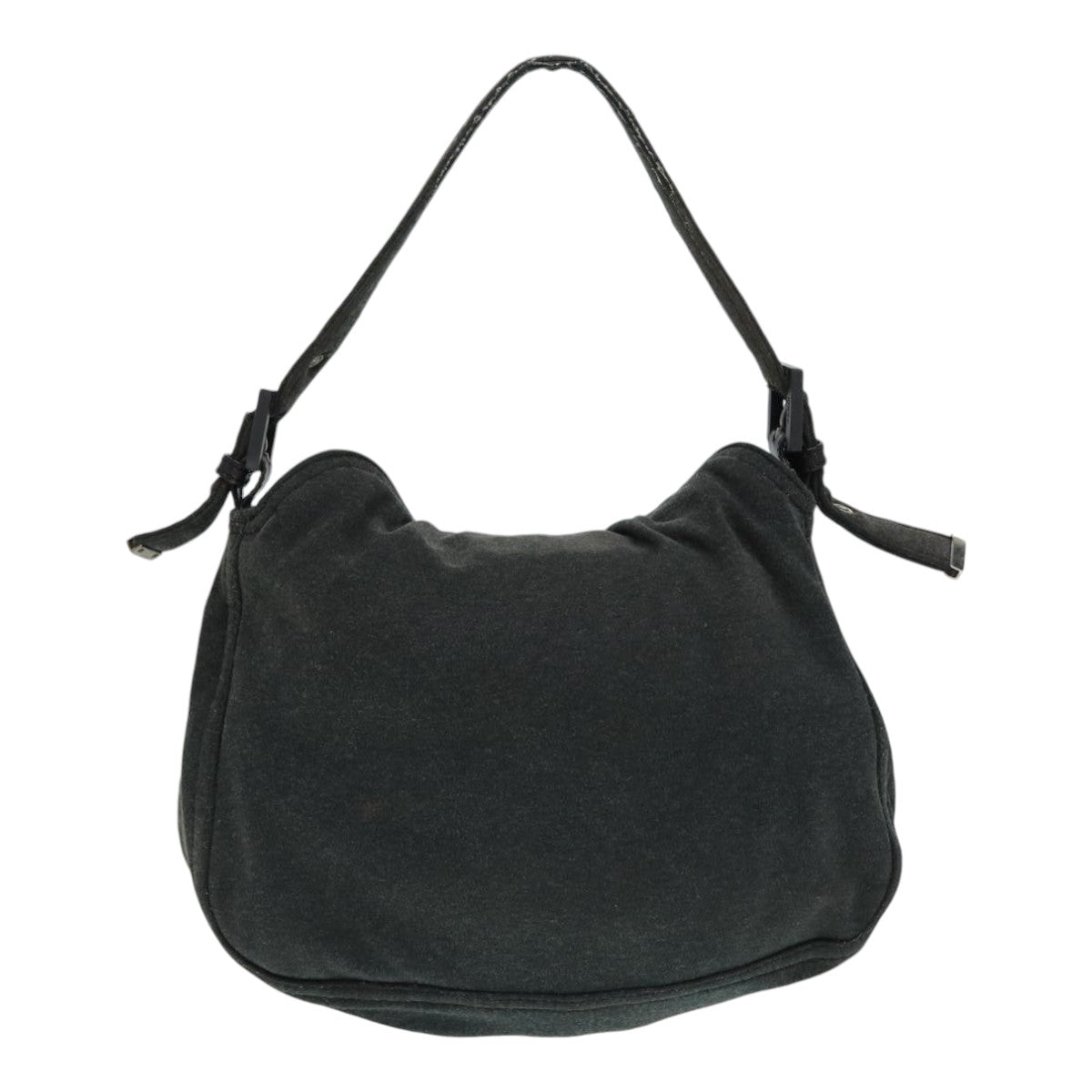 Luxury Fendi Mamma Baguette Shoulder Bag Cotton Gray Silverep5641