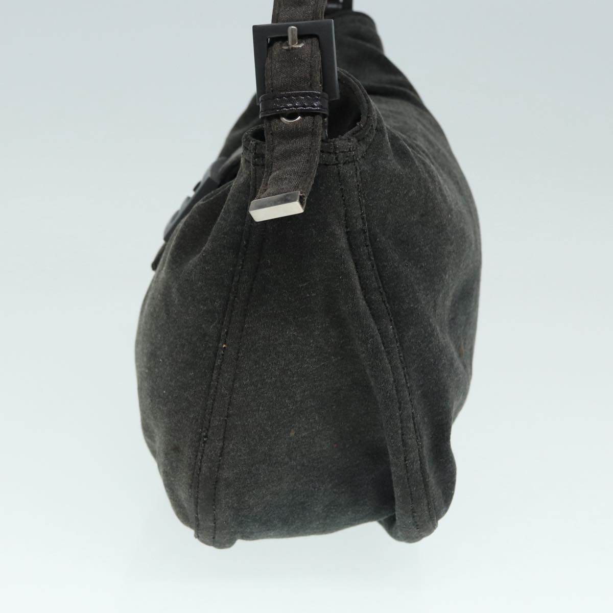 Luxury Fendi Mamma Baguette Shoulder Bag Cotton Gray Silverep5641
