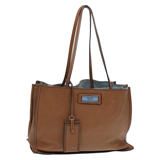 Luxury Prada Tote Bag Leather Silver Brown  ep5656