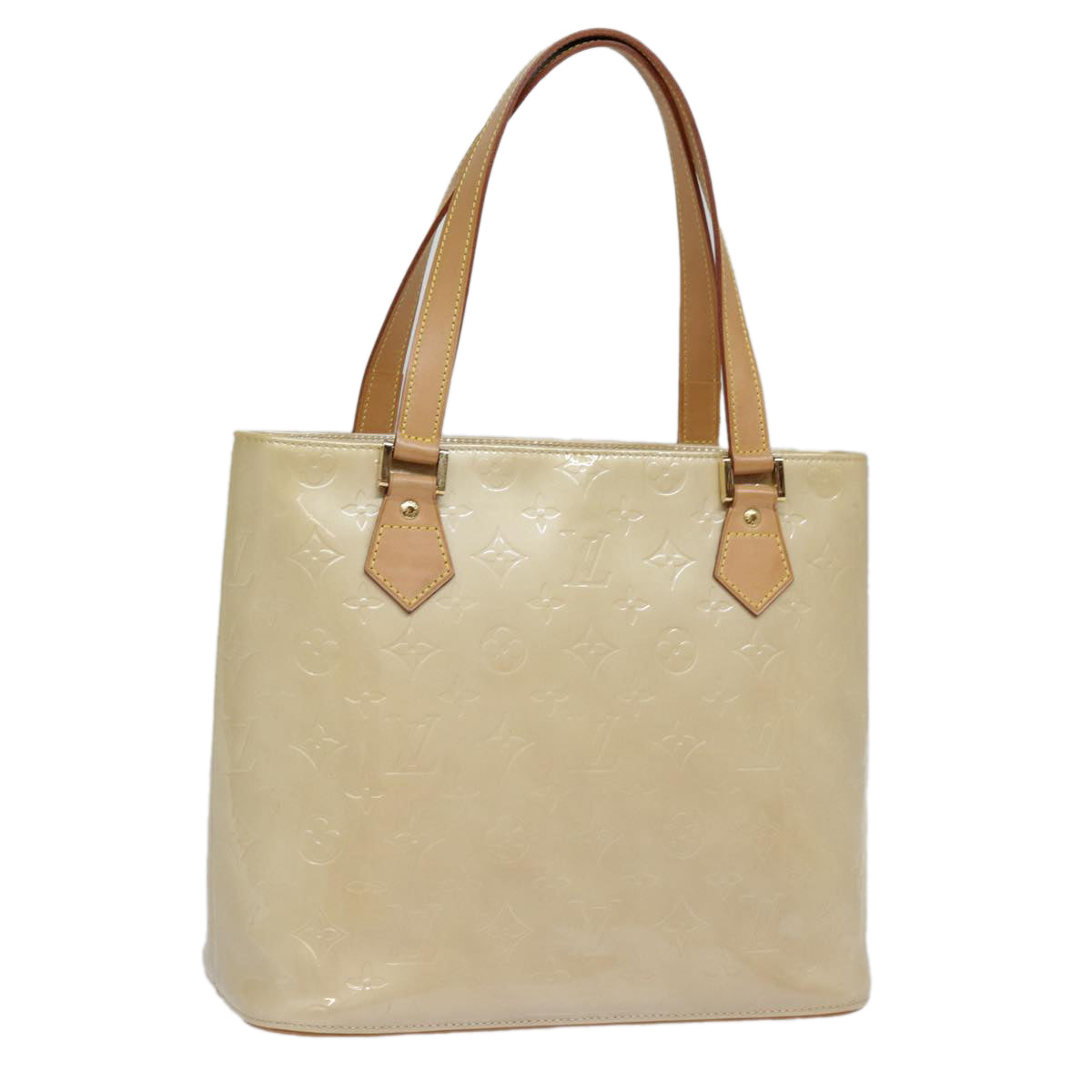 LOUIS VUITTON Monogram Vernis Houston Hand Bag Beige M91004 LV ep5657