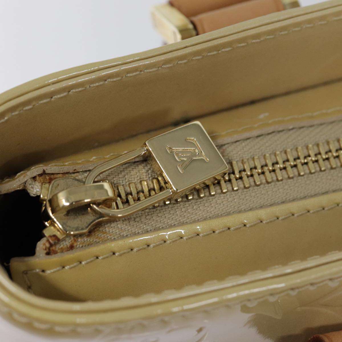 LOUIS VUITTON Monogram Vernis Houston Hand Bag Beige M91004 LV ep5657