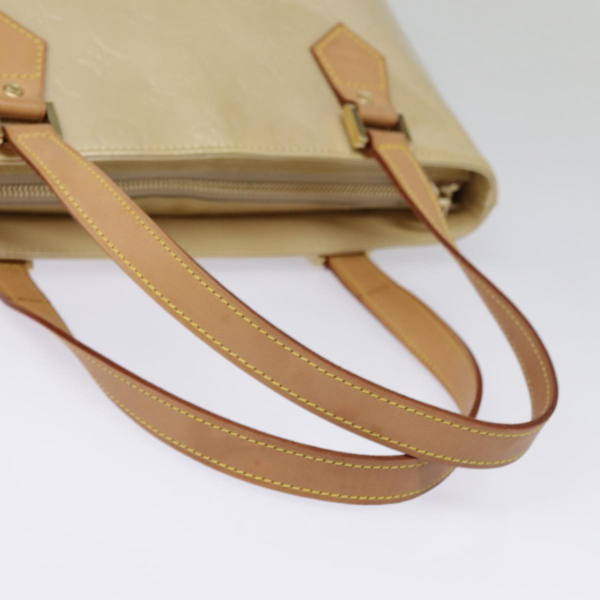 LOUIS VUITTON Monogram Vernis Houston Hand Bag Beige M91004 LV ep5657