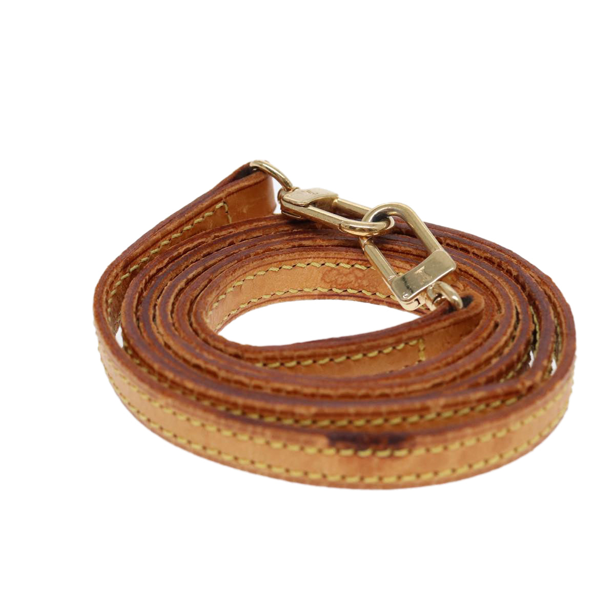 LOUIS VUITTON Shoulder Strap Leather 46.1"" Beige LV ep5672