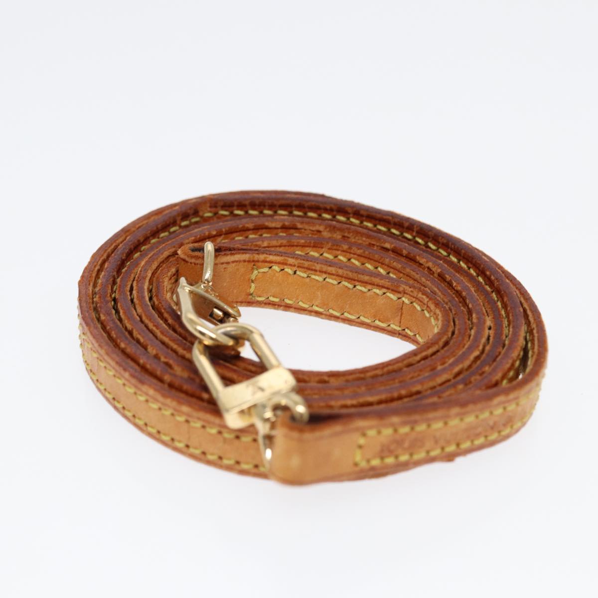 LOUIS VUITTON Shoulder Strap Leather 46.1"" Beige LV ep5672