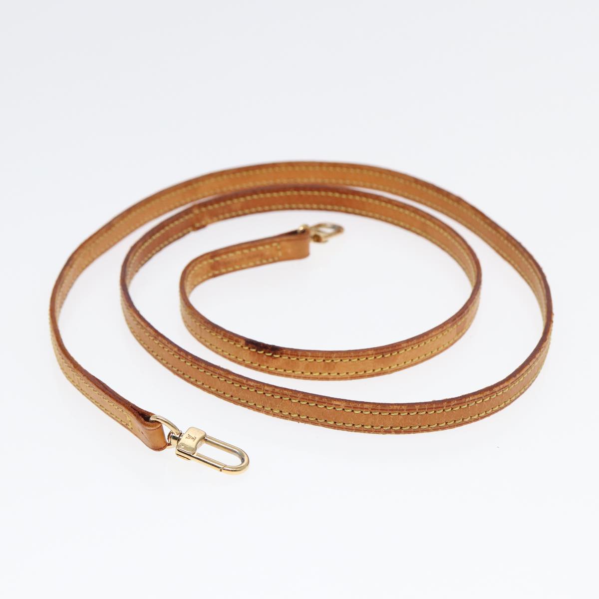 LOUIS VUITTON Shoulder Strap Leather 46.1"" Beige LV ep5672