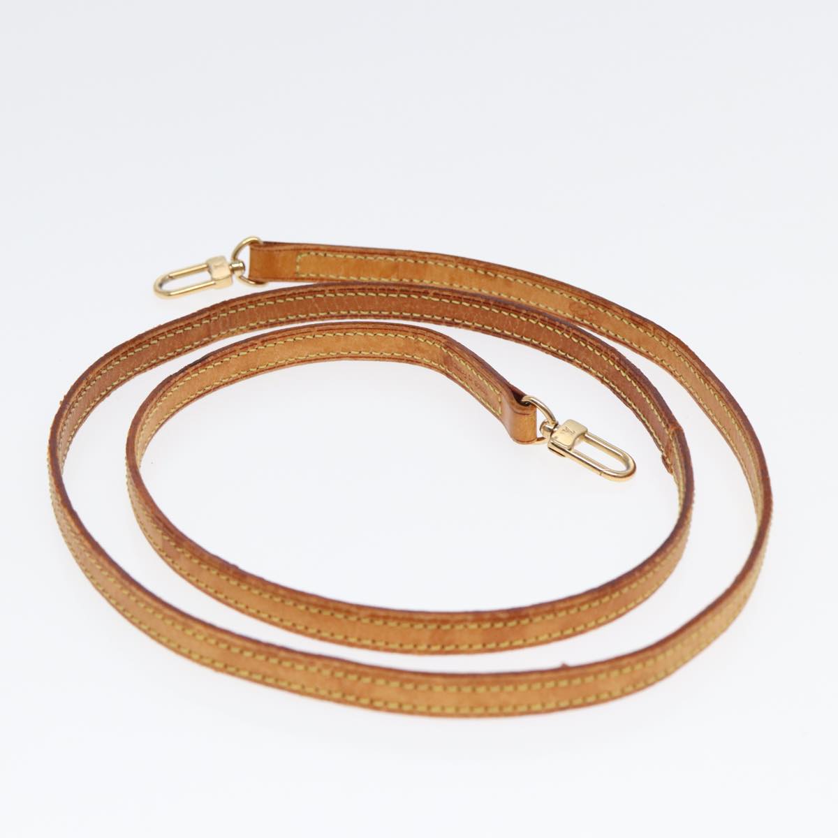 LOUIS VUITTON Shoulder Strap Leather 46.1"" Beige LV ep5672