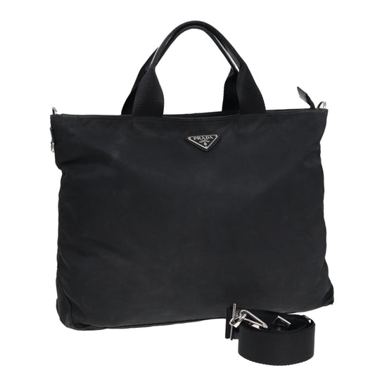 Luxury Prada Tote Bag Nylon 2way Black Silver  ep5682