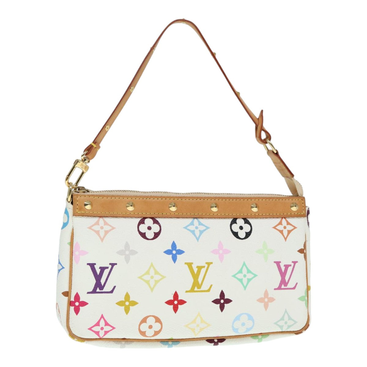 LOUIS VUITTON Monogram Multicolor Pochette Pouch White M92649 LV ep5710
