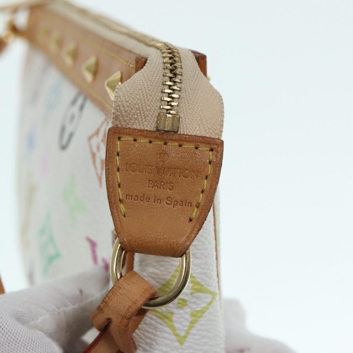 LOUIS VUITTON Monogram Multicolor Pochette Pouch White M92649 LV ep5710