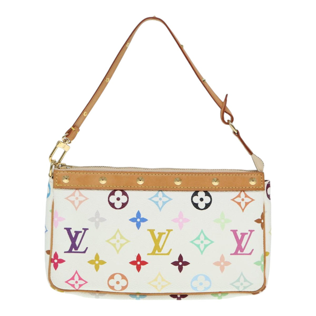 LOUIS VUITTON Monogram Multicolor Pochette Pouch White M92649 LV ep5710