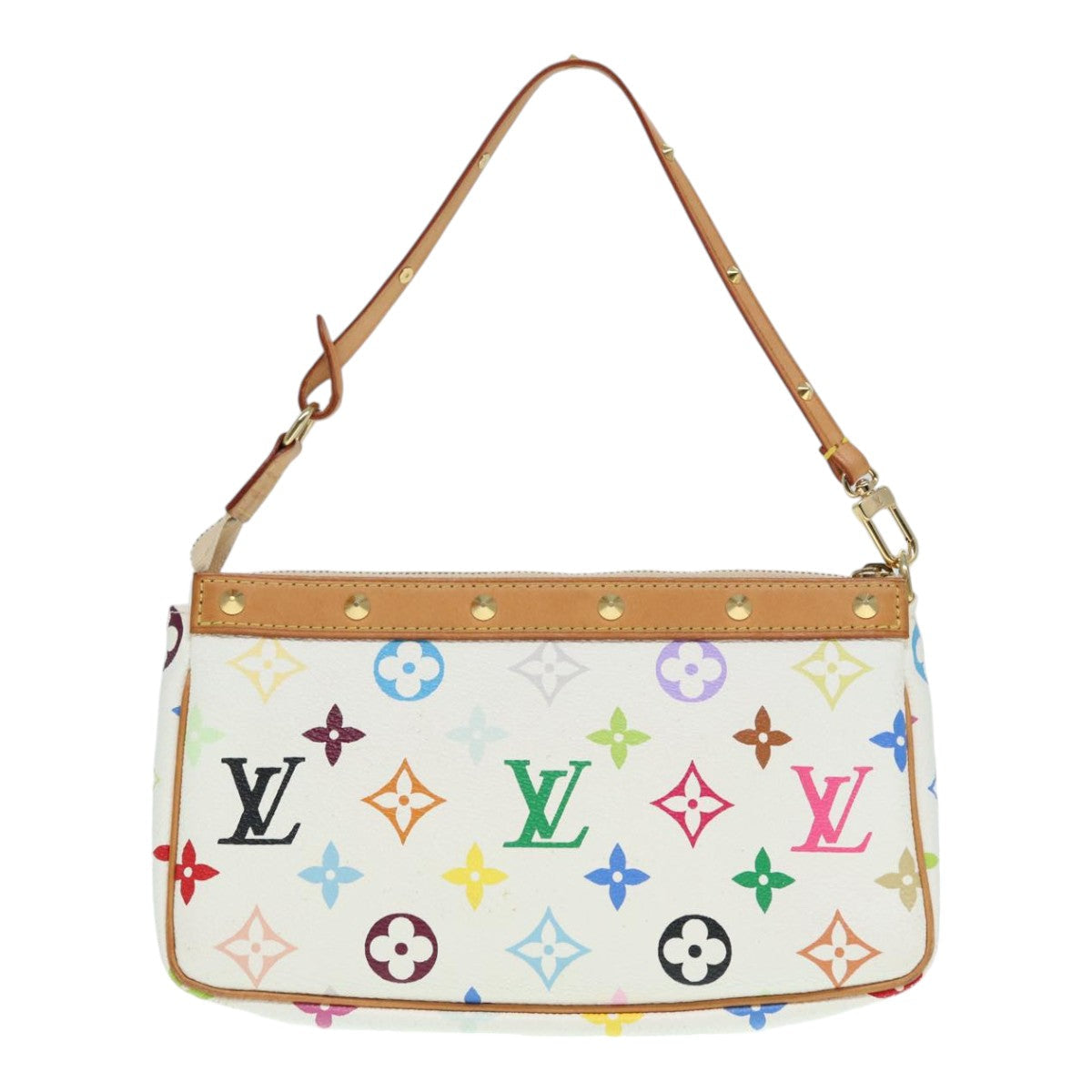 LOUIS VUITTON Monogram Multicolor Pochette Pouch White M92649 LV ep5710