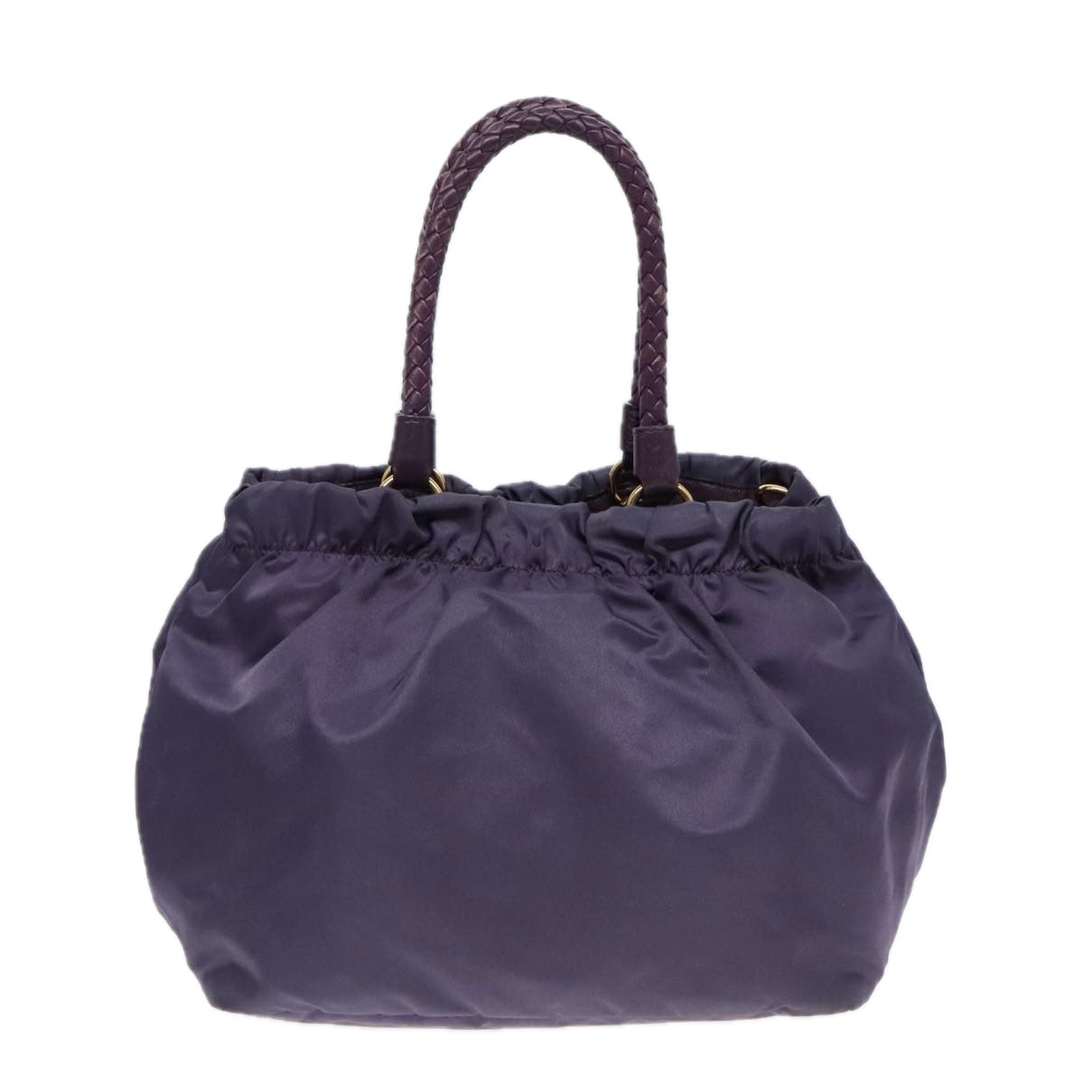 Luxury Prada Hand Bag Nylon Leather 2way Purple Gold  ep5737