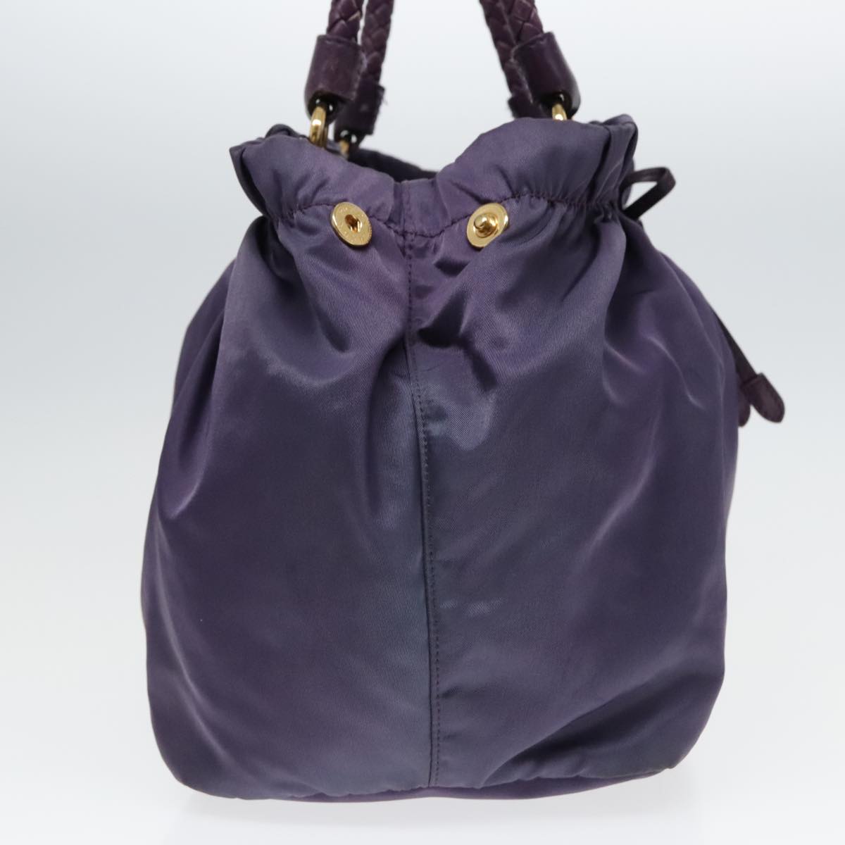 Luxury Prada Hand Bag Nylon Leather 2way Purple Gold  ep5737
