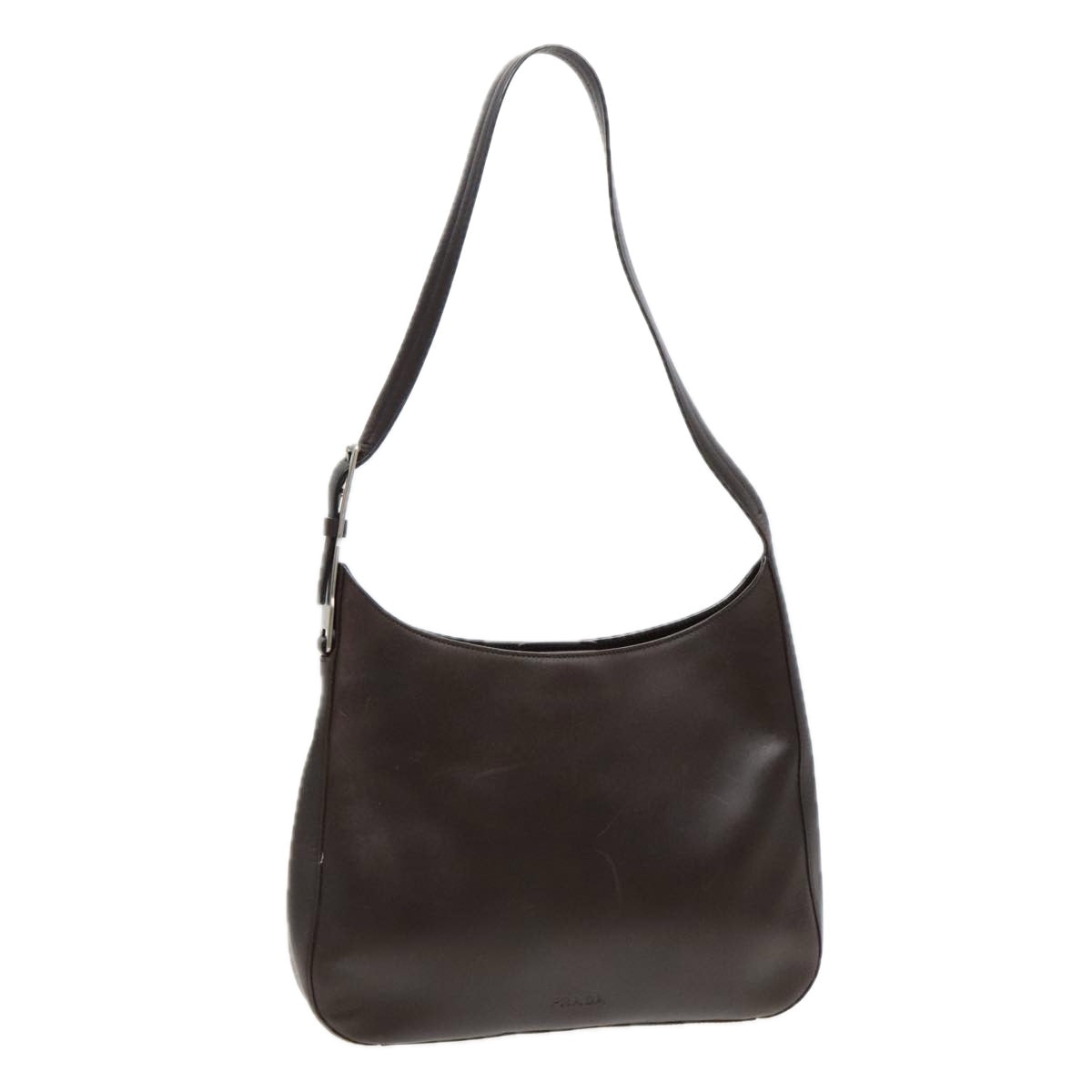 Luxury Prada Shoulder Bag Leather Brown Silver  ep5760