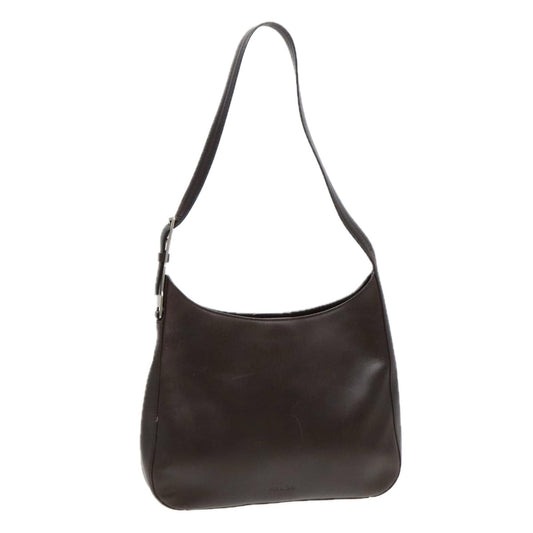 Luxury Prada Shoulder Bag Leather Brown Silver  ep5760