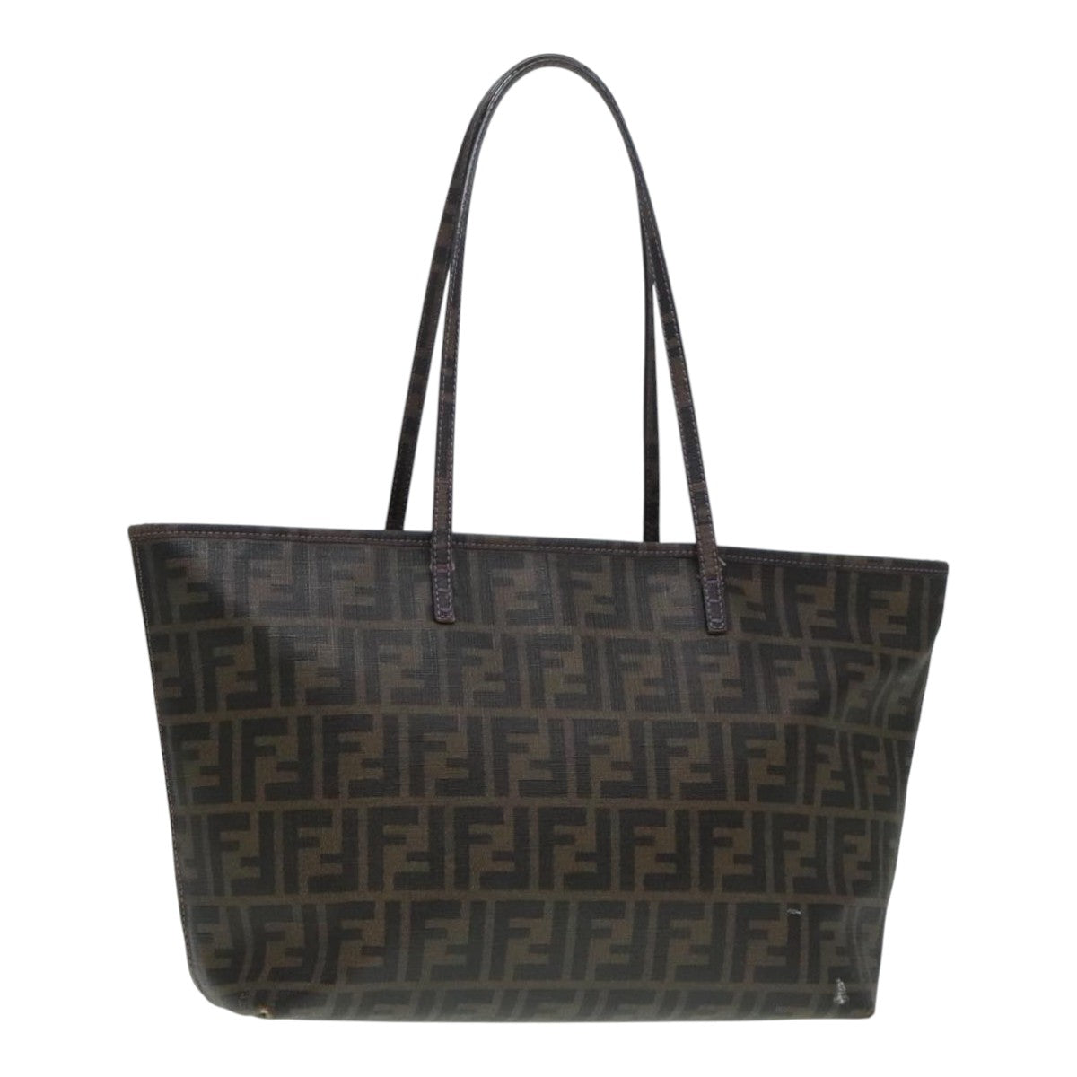 Luxury Fendi Zucca Canvas Tote Bag Brown Black Silverep5784