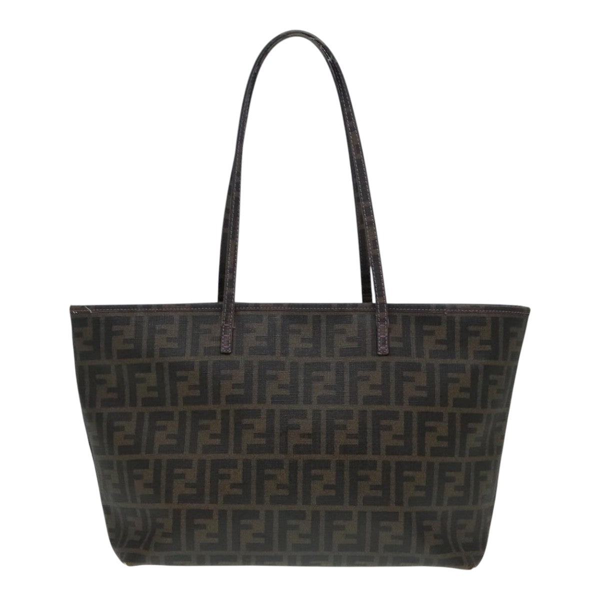 Luxury Fendi Zucca Canvas Tote Bag Brown Black Silverep5784
