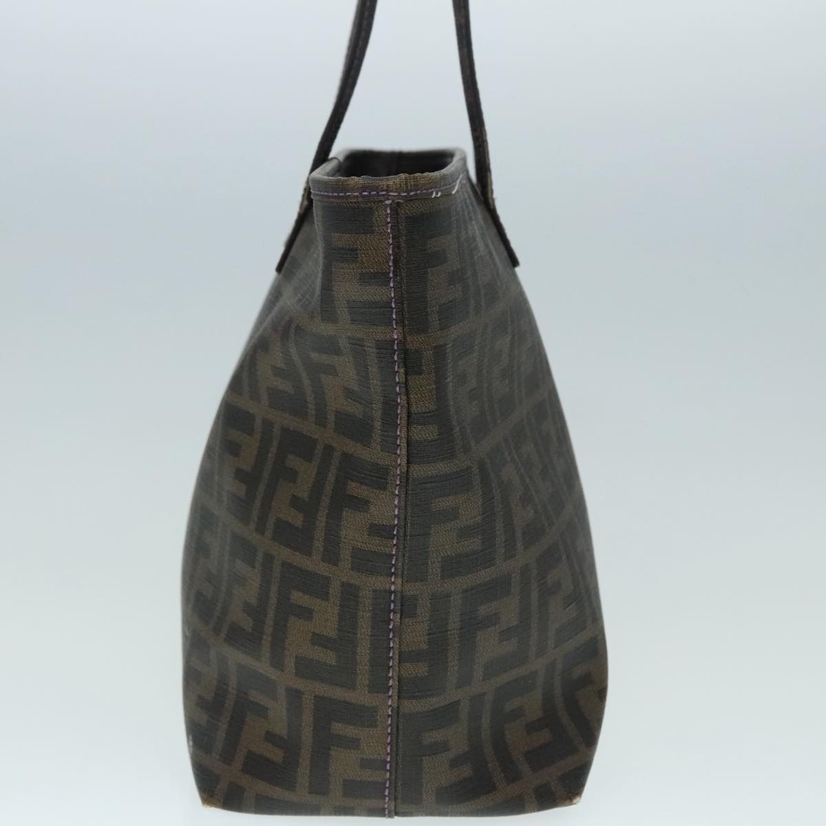 Luxury Fendi Zucca Canvas Tote Bag Brown Black Silverep5784