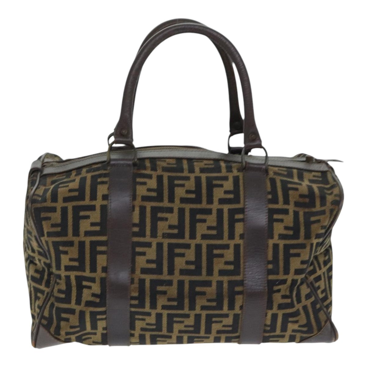Luxury Fendi Zucca Canvas Boston Bag Brown Blackep5847